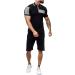 Men's Short Sleeve T-Shirts and Shorts Suit Set | Gray | 2021 Running Jogging Sportswear | Size Medium - Buy Online on GoSupps.com