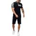 Men's Short Sleeve T-Shirts and Shorts Suit Set 2021 Running Jogging Athletic Sportswear Mens Summer Shorts Set Gray Medium