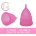 Menstrual Cup - 2 Period Menstruation Cups - Soft Flexible Medical Grade Silicone for Comfort and Fit - Size Small and Large - Sanitary Pad and Tampon Alternative (Large) L (Pack of 2) - Buy Online on GoSupps.com