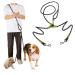 Hands Free Dog Leash for 2 Dogs Crossbody Double Dog Lead Rope for Running Walking Training Nylon Reflective Heavy Duty Dog Leash Belt for Large Medium Small Dogs (Black-2)