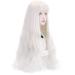 Long White Synthetic Wig with Bangs - Natural Long Wavy Cosplay Wigs for Women Halloween Christmas 30" (White)