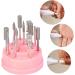 Nail Drill Bits Holder Acrylic Nail Drill Stand Displayer Organizer Container 48 Holes Manicure Tools Storage Box With Acrylic Cover Pink nail drill bit Organizer - Buy Online on GoSupps.com
