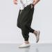 Men's Solid Cotton Trousers with Pockets | Elastic Waist & Leisure Pants | Sizes Up to XXXL in Black - Buy Online on GoSupps.com