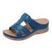 Monerffi women sandals outdoor slippers anti slip beach casual open toe sandals vintage anti-slip breathable lightweight platform 42/43 EU blue