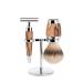 M HLE Shaving Set - Stylo Series - Silvertip Badger - Safety Razor - Stacked Beech