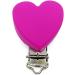 GLASSNOBLE Pacifier Clip | BPA Free Silicone Heart Chain Holder | Teether & Nursing Clips in Pink Rose - Safe for Babies - Buy Online on GoSupps.com