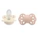 BIBS Pacifiers - Infinity Collection with Symmetrical Nipple| BPA-Free Baby Pacifier | Made in Denmark | Set of 2 Ivory/Blush Color Premium Soothers | Size 0-6 Months