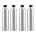 Zeoabsy 4 pieces 250 ml of emptiness round silver aluminum bottle with aluminum screw lid black 250ml screw bottles made of aluminum for filling for cosmetics essences oil bathroom hotel travel 250ml black