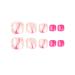 QINGGE Nude Pink Square Fake Toenails with Swirls Design - 24 pcs Glossy Acrylic Toe Nail Tips for Women - Buy Online on GoSupps.com
