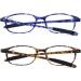 Mcoorn Reading Glasses Flexible Light for Women & Men - 2-Pack with Case Anti-Blue Tortoiseshell & Brown - 2.25x Magnification - Buy Online on GoSupps.com