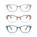 Rae Dunn "SAMMY Premium Reading Glasses - 3 Pack w/SEE Signature Font Milky Lavender / Milky Greyish Blue / Milky Grey Tort W/ Milky Clear Fade 2.5 x