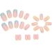 24pcs French Tip Short Pink Yellow False Nails with Flower Patterns - Women's Square Press on Nails - Removable Glue-on Fake Nails for Nail Art - 0266Y74 - Buy Online on GoSupps.com
