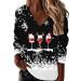 Lightweight Sweatshirt for Women Loose Fit V Neck Pullover Christmas Print Long Sleeve Top Jersey Snowman Tree Casual Crew I48-wine Small