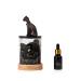 The British Museum Aromatherapy Diffuser Essential Oil Diffuser with Glass Reservoir & Wood Base Himalayan Salt Crystal Lamp Volcanic Stone Diffuser with USB Night Light for Home Office Bedroom