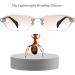 Slightly Frameless Tinted Titanium Reading Glasses for Men | Blue Light Filter Fashion Computer Glasses | 2.25x Anti-Eye Load/UV Protection - Buy Online on GoSupps.com