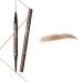 2 in 1 Magic 4-Tip Eyebrow Pencil Sweat-proof Microblading Eyebrow Pencil Contouring Pen Eyebrow Brush Microblade Eyebrow 3D Waterproof Microblading Eyebrow Pencil for Natural Makeup Last All Day(Dark Dark Brown