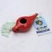 Ancient Impex Ceramic Neti Pot with 5 Neti Salt Sachets - Natural Sinus Infection Relief | Red Crackle Pattern - Buy Online on GoSupps.com