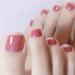 Yienate False Nail for Toe Chic Exquisite Bridal Jelly Rose Pink Fake Nail for Toes Full Cover Nail Tips Foot Nails 24Pcs