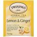 Buy Twinings Herbal Tea Lemon & Ginger Caffeine Free - 25 Tea Bags | 1.32 oz - Buy Online on GoSupps.com