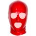 Latex hood in shape with holes for eyes nose and mouth. Rubber hoods red-0.6 mm with zipper Red-0.6mm with zipper