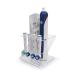 Electric toothbrush and toothpaste holder compatible with Oral B (4 heads + 1 toothbrush) (transparent)