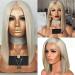 Fxhan Women s Short Bob Wig - Blonde Straight Front Lace Full Wig | Premium Artificial Hair for a Stunning Look - Buy Online on GoSupps.com