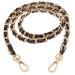 UTreers Purse Chain Strap Crossbody Bag Chains Strap Handbag Chain Replacement Leather Chain Straps 47.2" A Gold Chain Black Leather 2