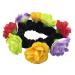 Delicate Artificial Flower Hairband Elastic Hair Scrunchies Fashionable Ponytail Holder Great for Everyday Hairstyles Red green yellow pur