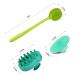 Lalacolorful Silicone Back Scrubber Exfoliating Shower Brush Set - Long Handle, Double-Sided, With Hook - Hair Scalp Massager & Facial Cleansing Brush - Yellow & Green - Buy Online on GoSupps.com