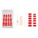 Ardell Nail Addict - Cherry Red | 24 Press-On Artificial Nails Set with Glue & File | Stunning Long Red Fingernails for Easy Application - Buy Online on GoSupps.com