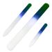 3 Pack Glass Nail File Manicure Nail File Premium Set of 3 Crystal Nail Files in Pouch Glass Nail File with Gradient Mix Color Washable Double Sided Nail File(Green Series)