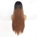 Silky Long Straight Hair Lace Front Wig - 2 Tone Gradient Heat Resistant Synthetic Hair for Cosplay & Daily Wear - 16in/14in - Buy Online on GoSupps.com