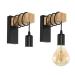DOITOOL Indoor Lights for Decoration Metal Shade Wall Light Home Decor Light Night Lamp Wall Lamp Simple Set