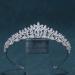 FASNAHOK Silver CZ Wedding Tiaras for Brides Floral Princess Crowns for Women Cubic Zirconia Bridal Headband Sweet 16 Crown Birthday Hair Accessories