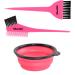 Hair Dye Coloring Kit, Includes Hair Tinting Bowl, Dye Brushes, Sharp Tail Comb, For Hair Coloring, DIY Beauty Salon Tools Set of 3 Elegant Pink