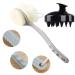 Long Handle Shower Back Scrubber with Bristle, Loofah, and Scalp Massager - Gray - Buy Online on GoSupps.com