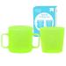 MORLIKE LIVING 100% Silicone Baby Cups Drinking Open Cup for Infant First Stage Training with Toddler Kids Easy Grip Handle 6 Months+ (2 Pack Green)