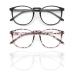 IBOANN 3 Pack Blue Light Blocking Glasses Women/Men, Round Fashion Retro Frame, Vintage Fake Eyeglasses with Clear Lens A1 Light Black & Leopard & Tranparent