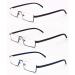 REAVEE 3 Pack Half Frame Reading Glasses with Portable Case - Thin Lightweight Readers Spring Hinged - Black/Blue/Brown 2.0 - Buy Online on GoSupps.com