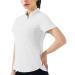 Hiverlay Workout Shirts for Women Running Hiking Quick Dry Golf Shirts UPF 50+ SPF Lightweight Pullover with Pocket Medium White