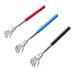 3 pieces of stainless steel telescopic back scratch skeleton claw scratchy hands pull -out with rubberized handle for the back and head scratch immediate relief from itching (black red blue)
