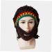 Creative Beard Hat Barbarian Knit Beard Hat Wig Beanie Hat Funny Knit Hat Beard Facemask for Male(multicolour) - Buy Online on GoSupps.com