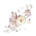 DOITOOL Bridal Hair Comb Hanfu Hair Pin Rhinestone Barrettes for Women Flower Hair Insert Comb Crystal Flower Hair Side Comb Pink Hair Clips Tiara The Flowers Spun Yarn Bride Zinc Alloy