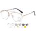 Lanomi photochrome progressive multifocal reading glasses blue light filter pilot reading help intelligent flexible varifocal glasses Titan alloy anti fatigue glasses with starch gold 1.0 x