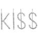 GAXIRE 1 Set kiss hairpin metal clip letter hair barrettes bling hair clips hair jewelry for women silver barrettes accessories for women crystal rhinestones child alloy