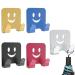 5 pieces of razor keeper hook self-adhesive multi-purpose smile hook made of aluminum alloy for shower razor razor plug key kitchen utensils towel robe (5 colors)
