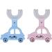 U-Shaped Toothbrush with Soft Silicone Head - 2 Pack Cute Cartoon Car Design | International Shipping - Buy Online on GoSupps.com