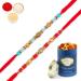 Ghasitaram Gifts Rakhi for Brother Rakhis Online - Set of 2-7090A Rakhis with 100 GMS of Dryfruits Mix Can Rakhi Set with 100 gms of Dryfruits Mix Can