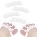 2 Pairs Toe Separator Soft Gel Toe Spacers to Correct Toes Toe Corrector Toe Straighteners for Overlapping Toes Hallux Valgus (White)