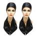 2 Pcs Satin Head Wrap Fashion Headbands Satin Scarf for Wigs Laying Scarf for Lace Frontal Wigs Satin Headband for Yoga, Makeup, Facial, Sport (Black) 2 pcs Black